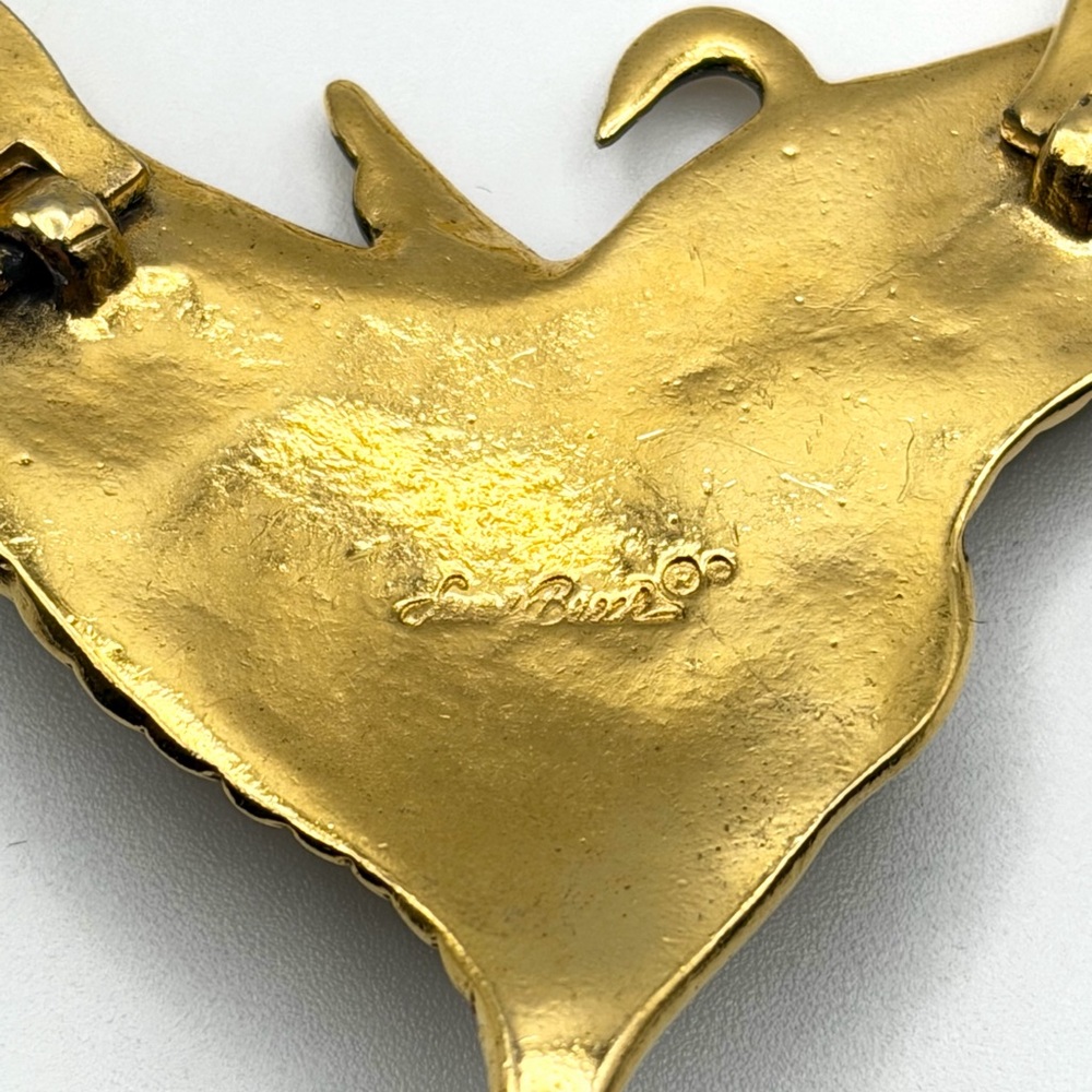 Vintage 80s Laurel Burch Swan Wing Gold Tone Choker Collar Necklace 16” - Picture 11 of 15